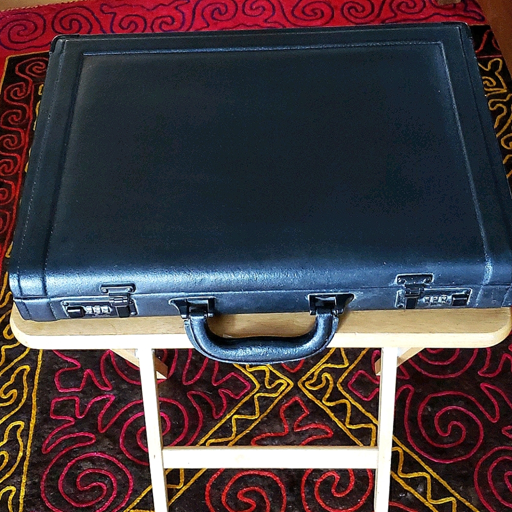 Briefcase: Jourdan brand, leather.  Vintage